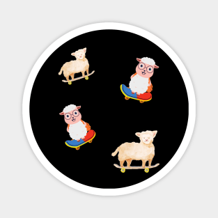 Skating Sheep Magnet